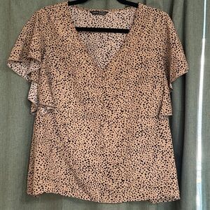 SHEIN Animal Print V-Neck Top